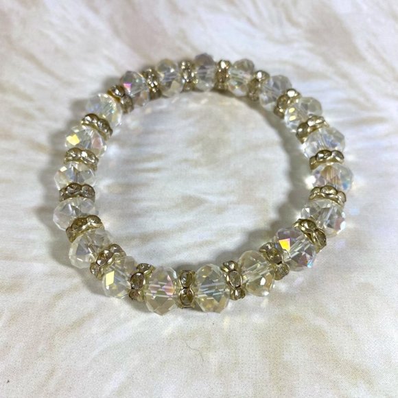 Vintage AB Austrian crystal stretch bracelet - Picture 1 of 4